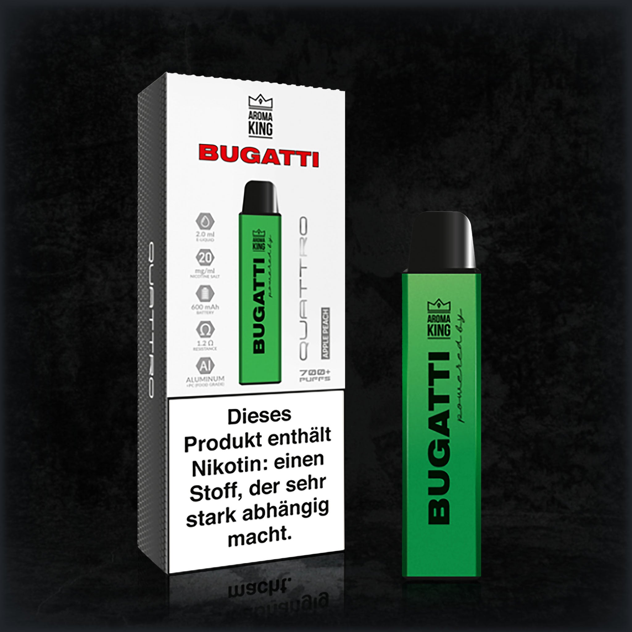 BUGATTI Quattro mit Nikotin Aroma King Germany BUGATTI Quattro mit Nikotin Aroma King Germany